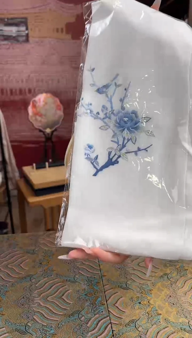 刺绣苏绣100桑蚕丝真丝雪纺丝巾