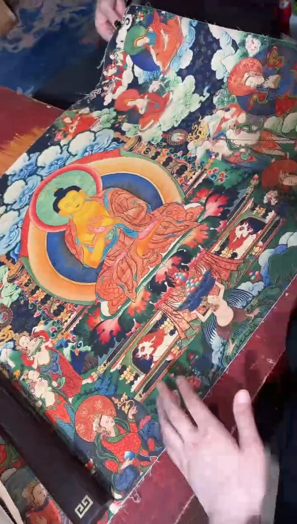 卷轴画龙妹的唐卡tk16