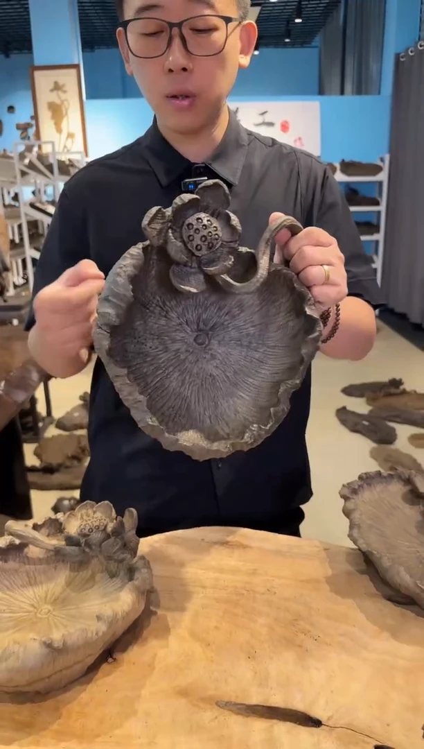 木401号老乌木雕刻果盘