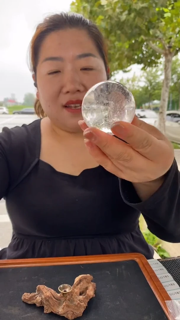 未镶嵌珠宝半成品水晶白水晶球D177