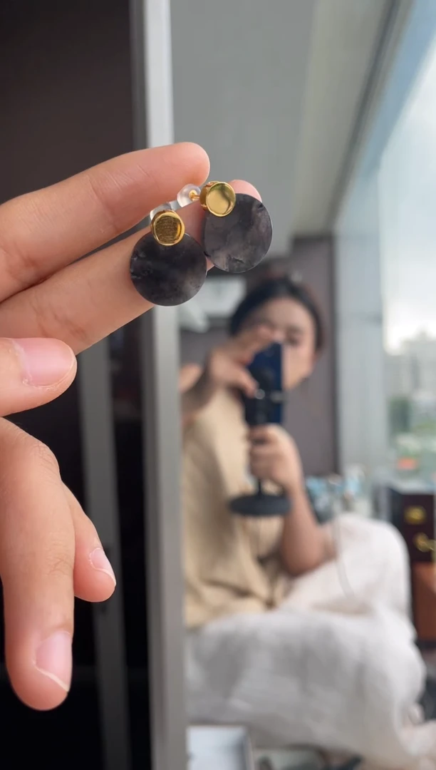 吊坠(不含链)18K金镶嵌翡翠天然缅甸A货翡翠
