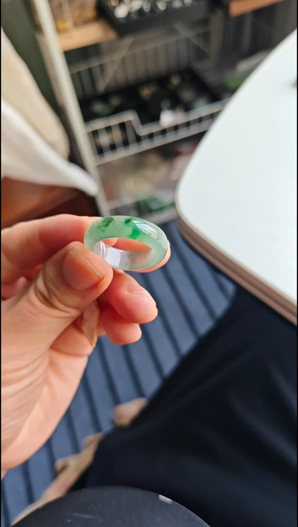 未镶嵌戒圈翡翠河****马11翡翠戒圈未镶嵌21号