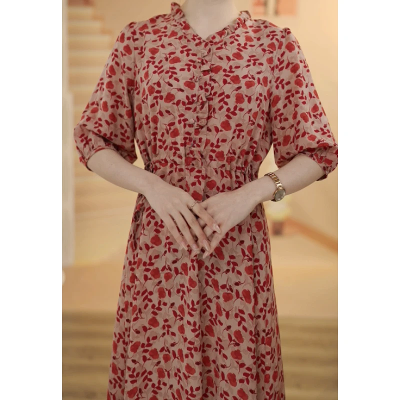 2025年法式高级显瘦定制连衣裙夏季新款【X4040】-宋宋