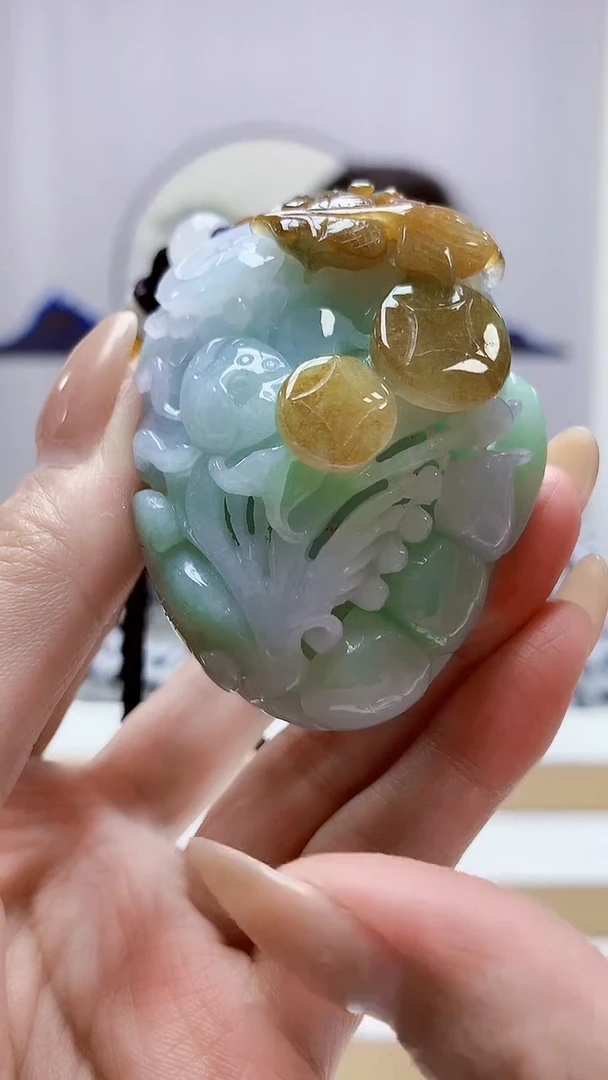 未镶嵌定制翡翠5160MM-毛货挂件108