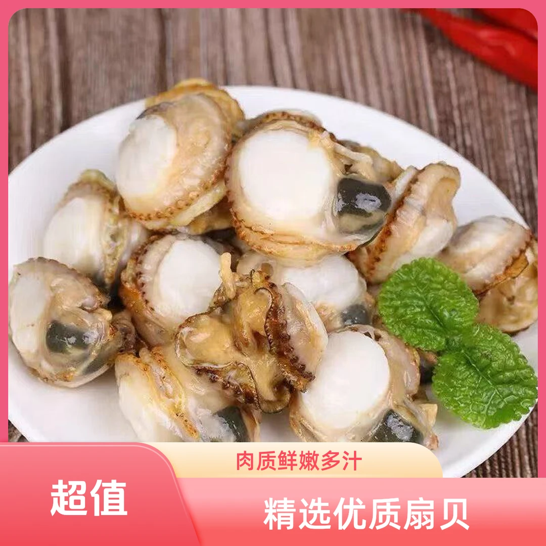 新鲜扇贝肉 当季好货鲜嫩可口 无泥无沙 5包共5斤 顺丰冷链包邮