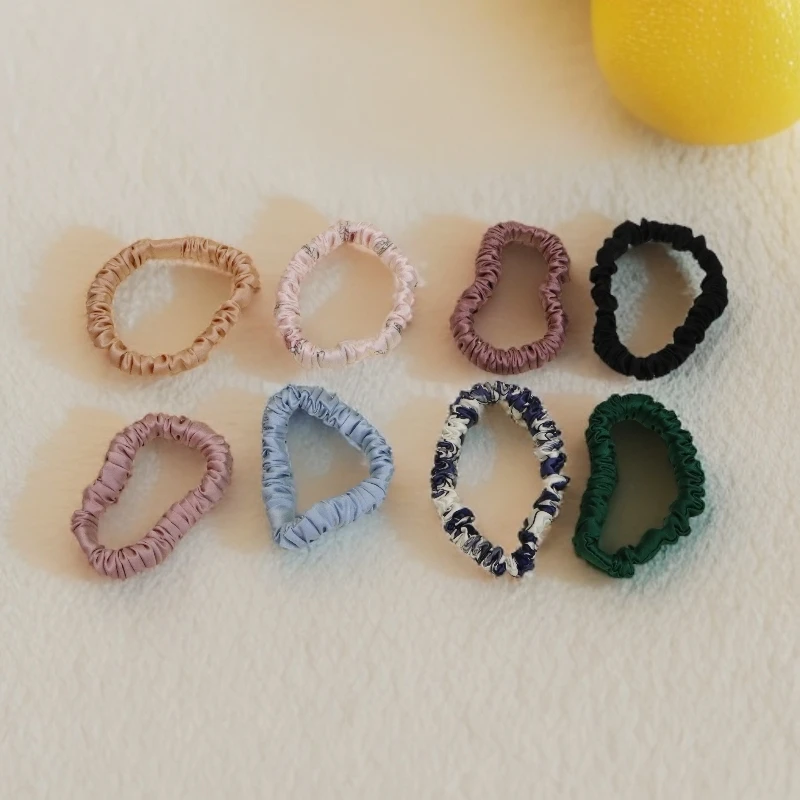 【8个装】桑蚕丝小发圈8个马尾圈气质时尚简约纯色百搭优雅