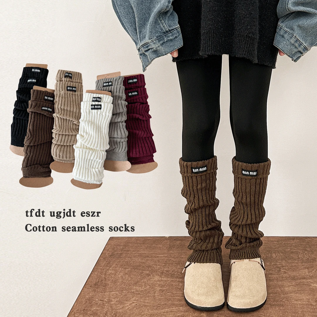 儿童袜套秋冬季加厚女童袜毛线堆堆袜高筒中大童保暖女孩小腿袜套