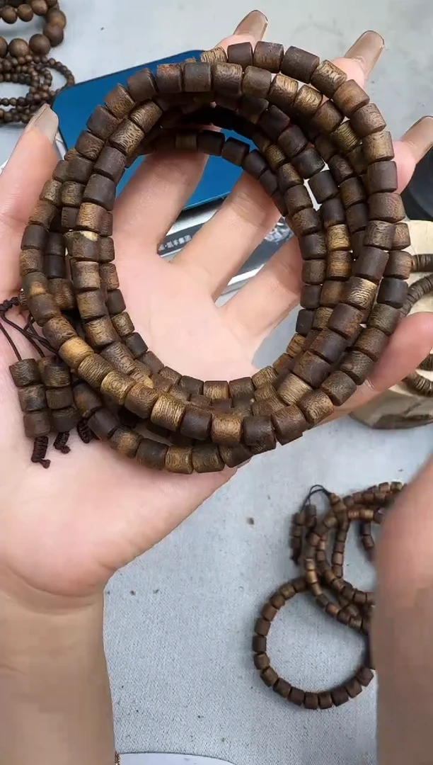 沉香手串0622红骨凹身沉浮桶珠多圈多样性发一