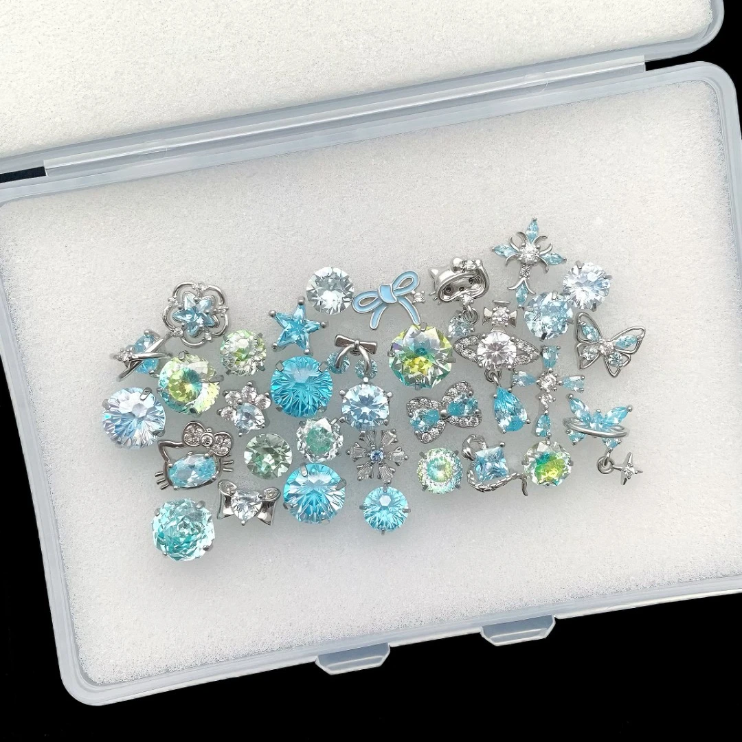 钛钢耳饰 薄荷物语RINGRING商店养耳蓝绿色系小清新耳骨钉耳钉