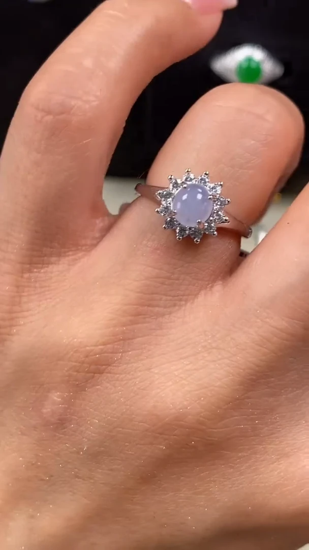 【闪购商品】翡翠戒指银S925镶嵌7824