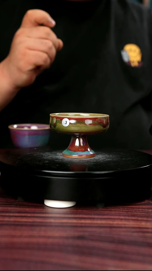 3#盼龙窑一级品原矿钧瓷两才盖碗