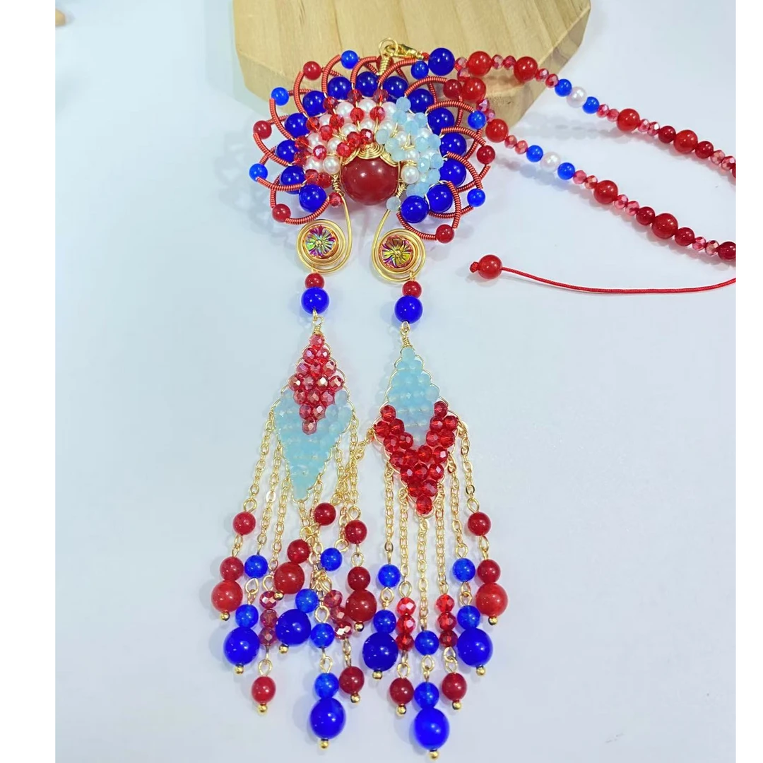 铜仿珍珠吊坠 YC原创京剧双面刀马旦车挂吊坠7