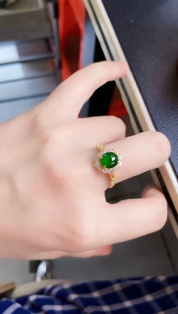 翡翠银S925镶嵌戒指546466