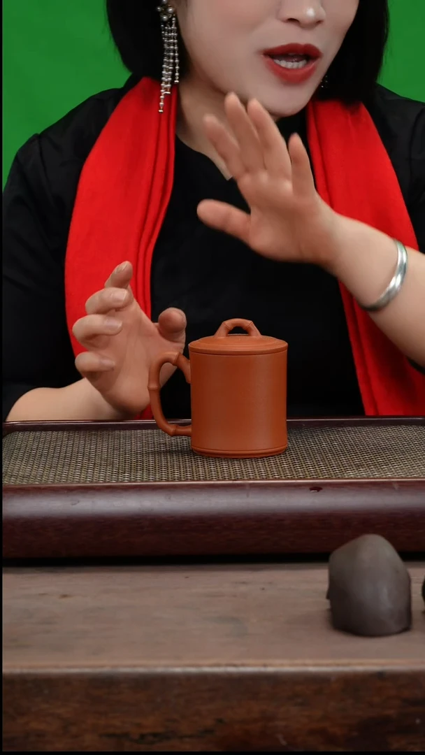 【闪购商品】紫砂茶壶零添加朱砂竹节盖杯