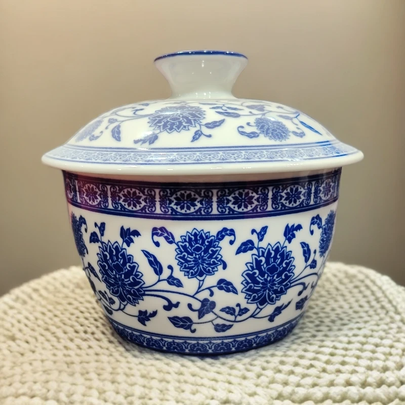 缠枝莲陶瓷猪油罐