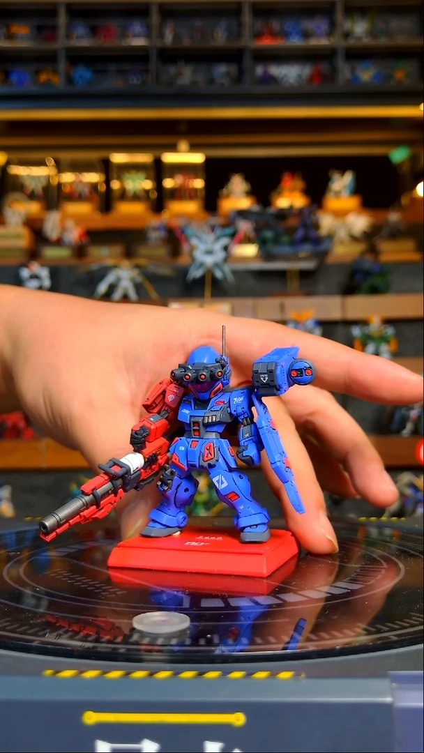 【重涂】FW红蓝吉姆高达模型摆件