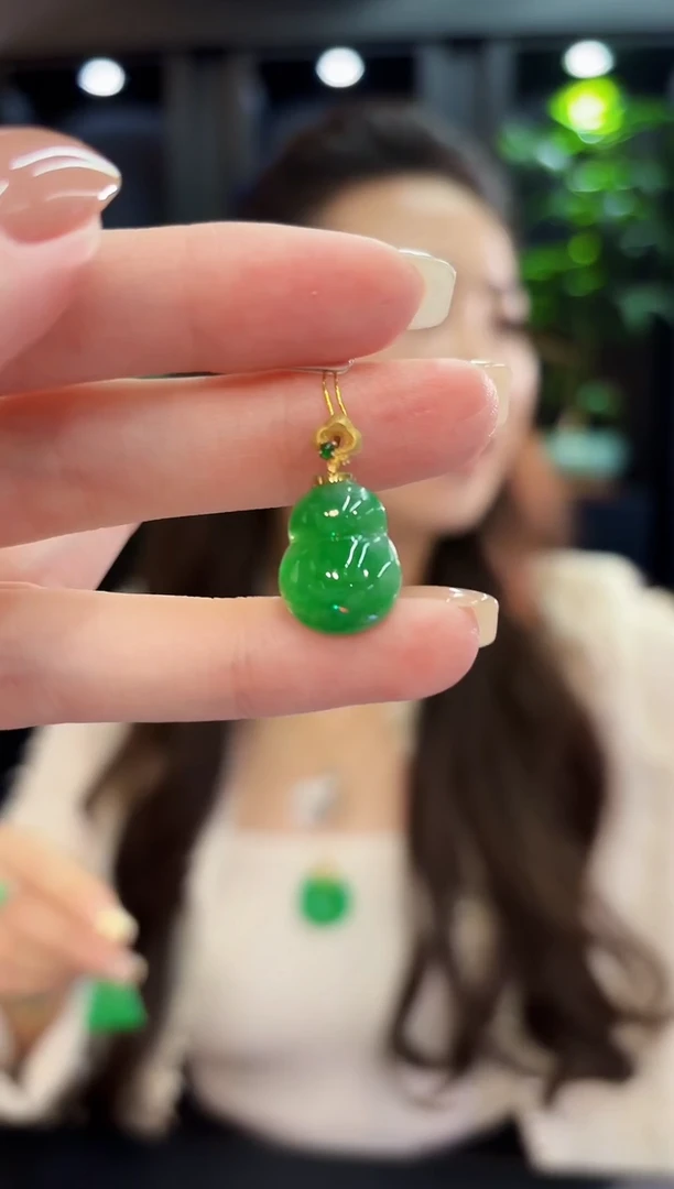 吊坠(不含链)18K金镶嵌翡翠 缅料A货/支持复检/一件