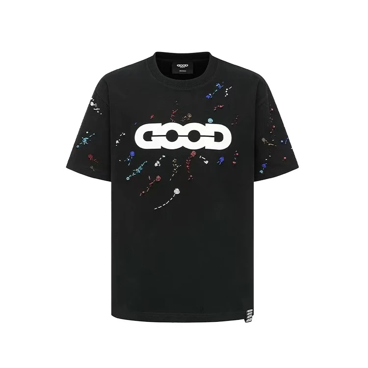 GOODBRAND 2025SS 彩虹糖果绣珠轻奢时尚高级感短袖T恤 男女同款