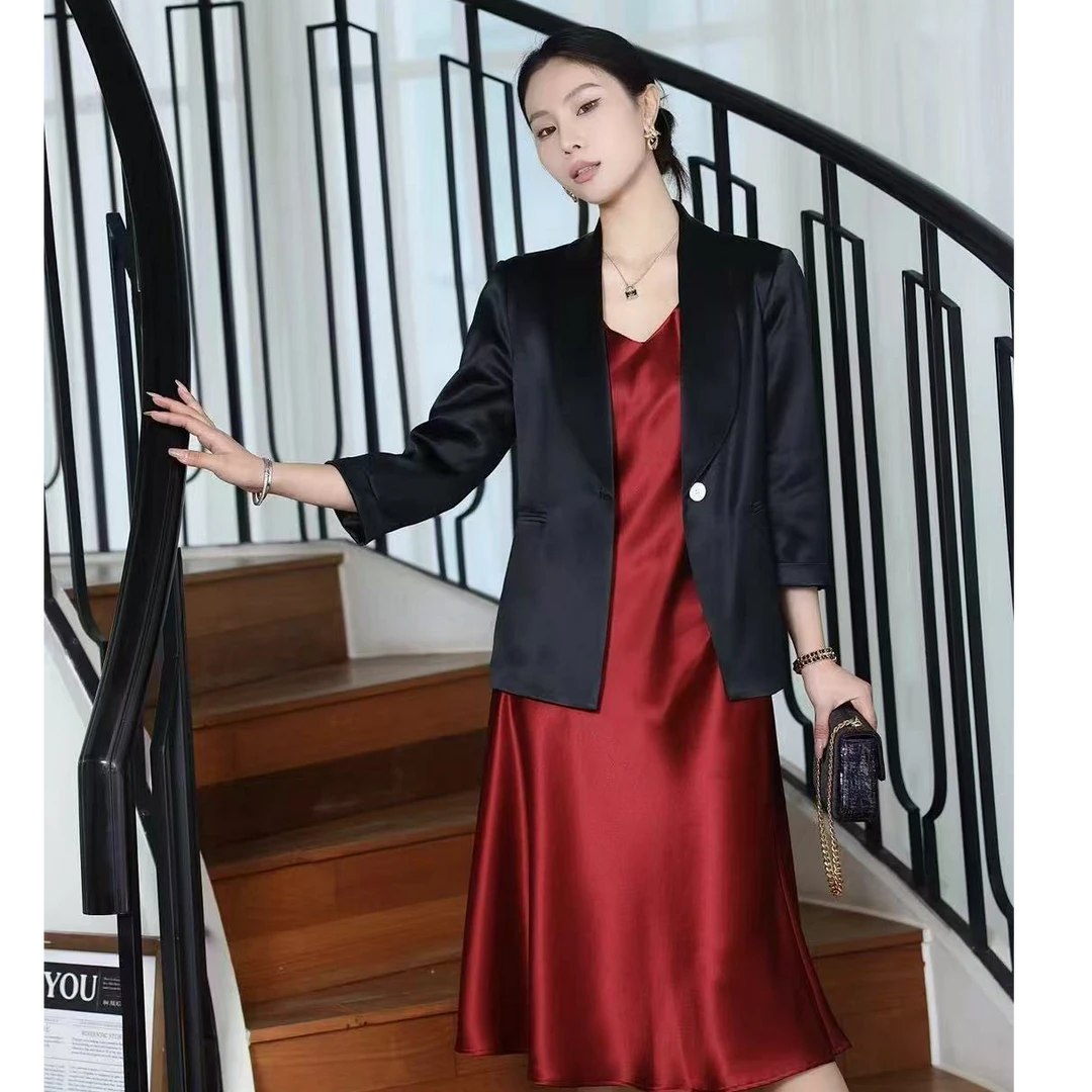 琴宝自留醋酸高定西装外套W-758