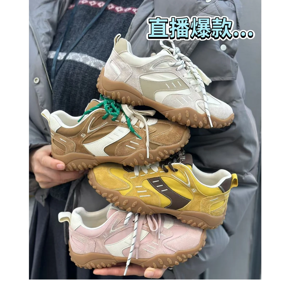 【麦】复古德训鞋女春季新款阿甘鞋低跟鞋百搭运动松糕底休闲鞋922