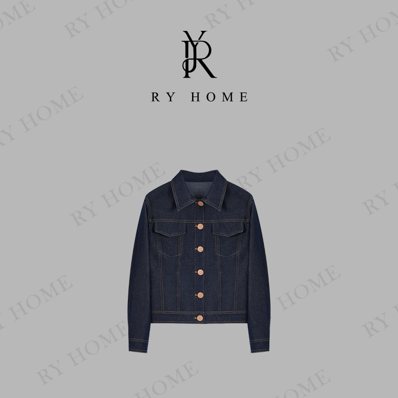 【容雨RYHOME】翻领单排扣牛仔外套251W2119