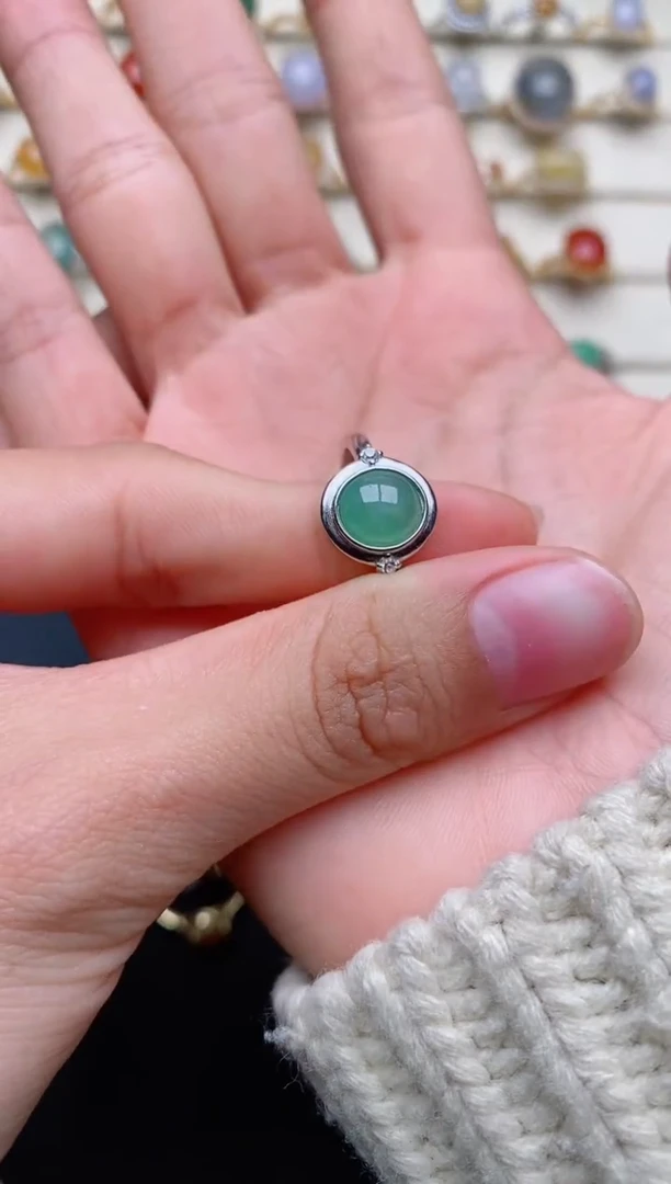 【闪购商品】翡翠戒指银S925镶嵌..................