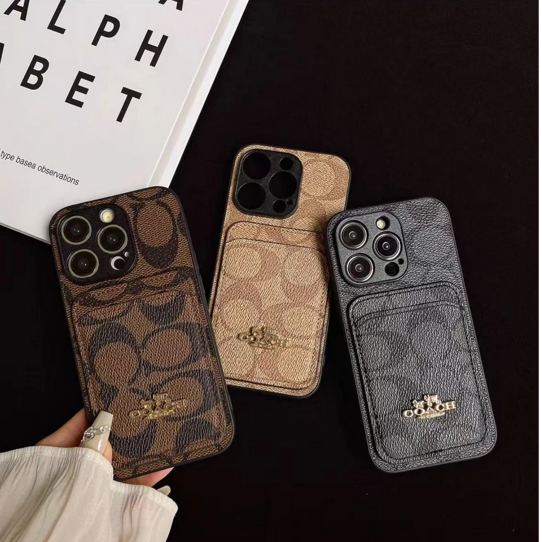 轻奢商务插卡16promax手机壳适用苹果14ProMax复古皮质保护套创意