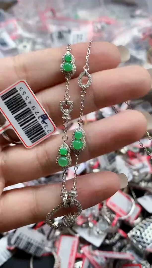 银S925镶嵌戒指翡翠天然A货缅甸翡翠