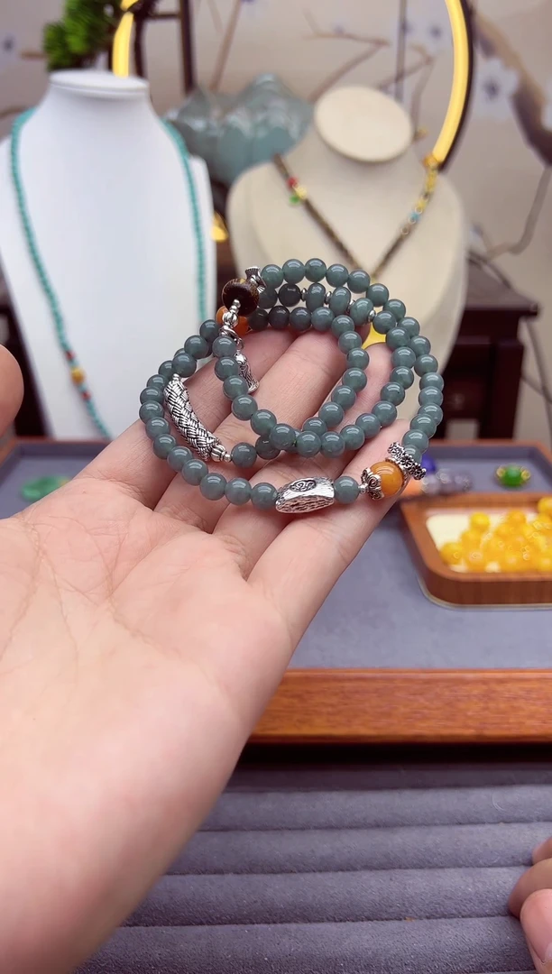 【闪购商品】翡翠手链银S925镶嵌S293``````