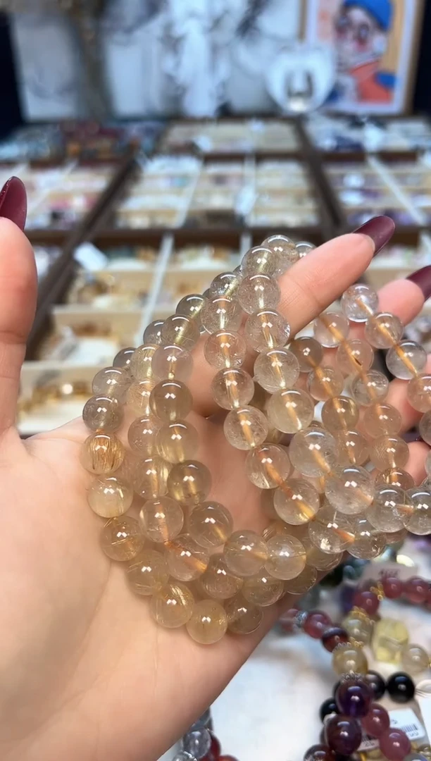 【闪购商品】水晶手链未镶嵌天然金发晶素圈手串-多样性发一