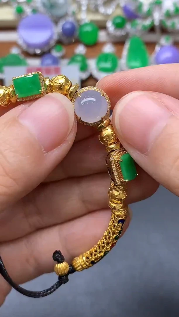 18K金镶嵌手链翡翠269-中国好珍宝