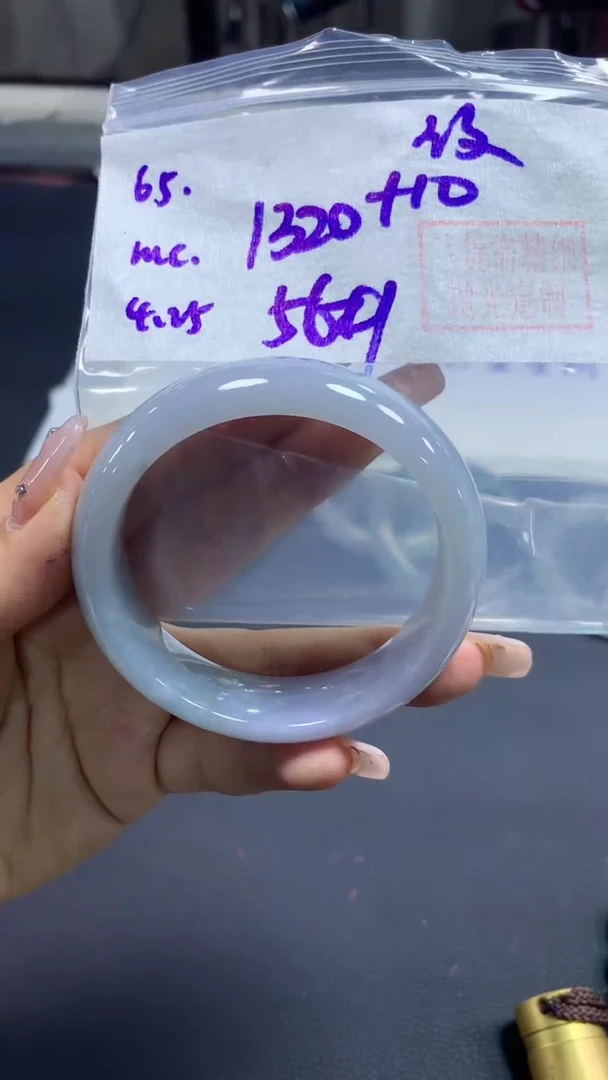 定制翡翠未镶嵌65手镯纹56+1320元+拍一发一