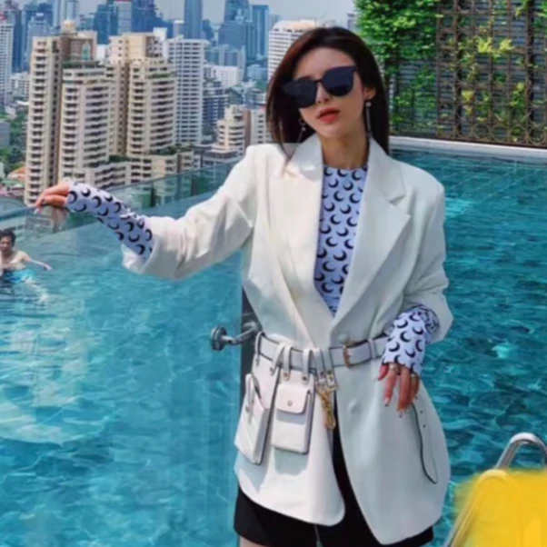 全新未使用 FENDI/芬迪 女士白色牛皮五合一腰带115027