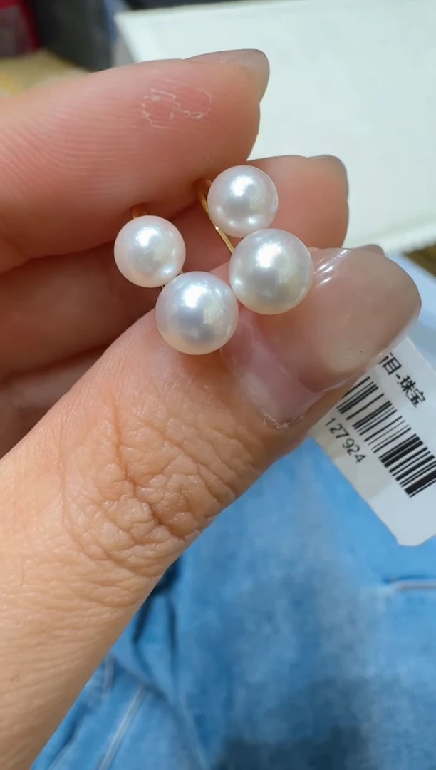 18K金镶嵌耳饰海水珍珠多样性团购发一件