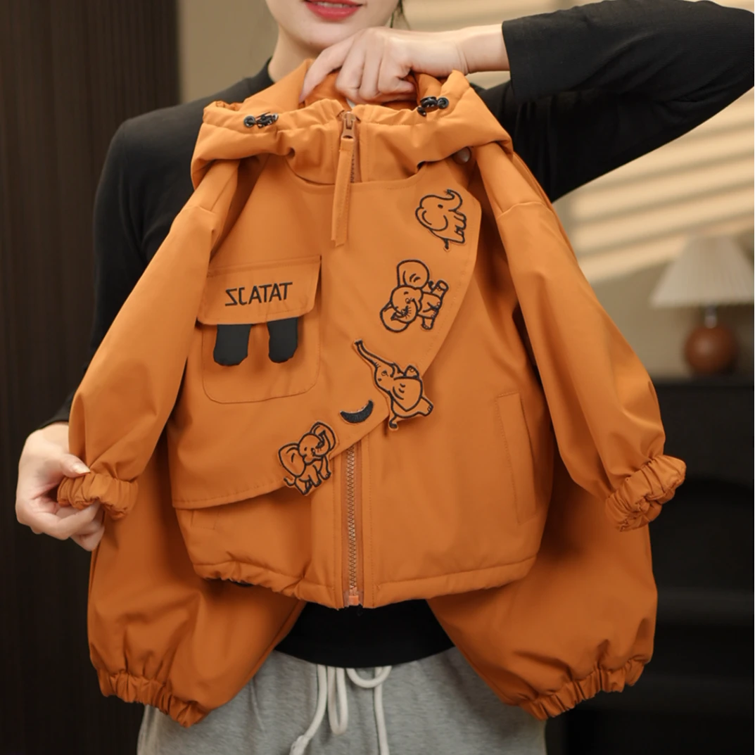 现货【大象棉服】2025春秋季新品萌娃潮加厚男女儿童棉服套装58093