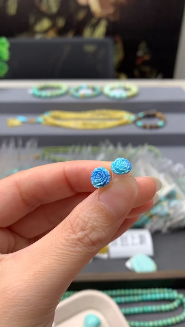 未镶嵌绿松石耳钉W173