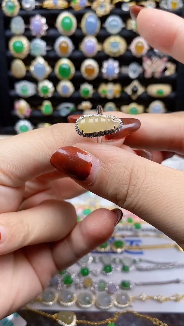 银S925镶嵌戒指翡翠8439