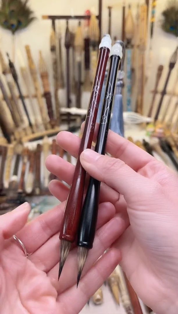 【清水试笔，拒绝蘸墨】墨琳笔庄毛笔2支玉葫芦顶