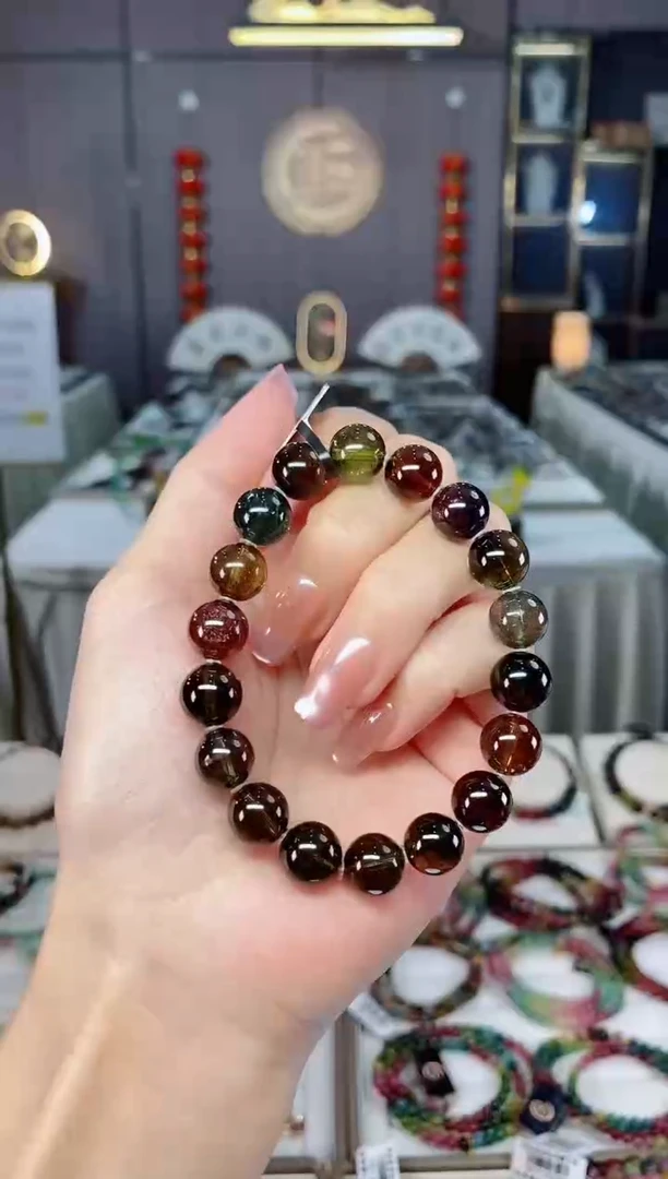 未镶嵌收藏级老矿碧玺单圈手串10mm+碧玺hon多样性发一条