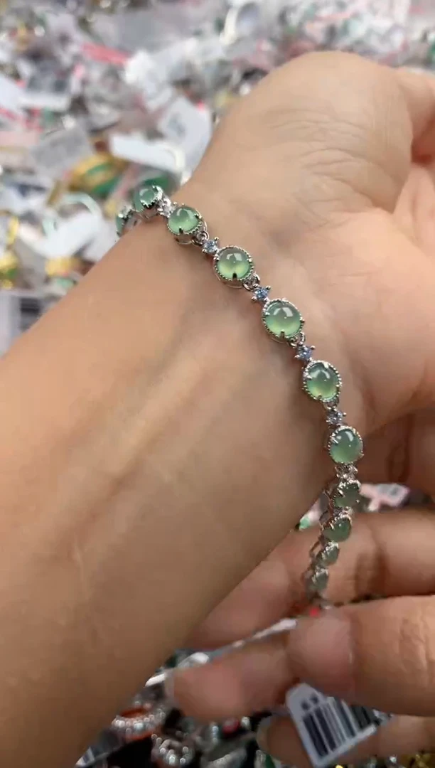 银S925镶嵌戒指翡翠444               4