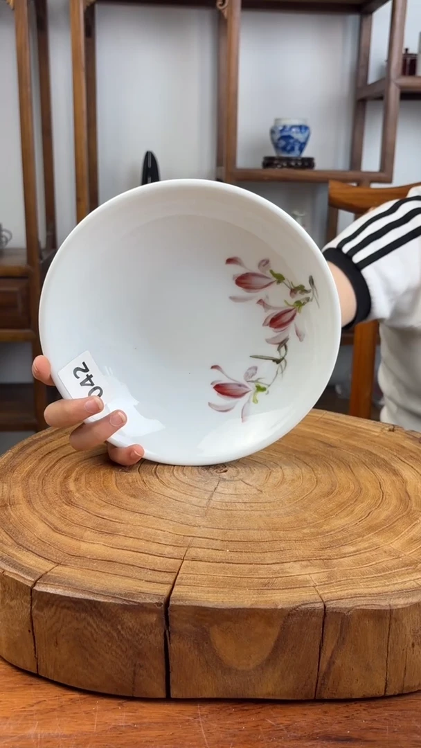 瓷片国韵瓷坊-手绘高温（釉中彩）圆深盘042