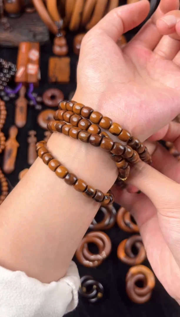 枣木雷击枣木桶珠雷痕手串108卡0.7