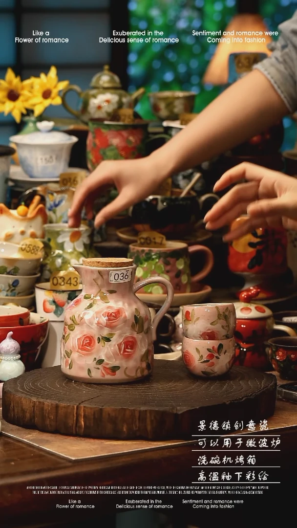 陶瓷景德镇高温釉下彩手工手绘款式@A0036@