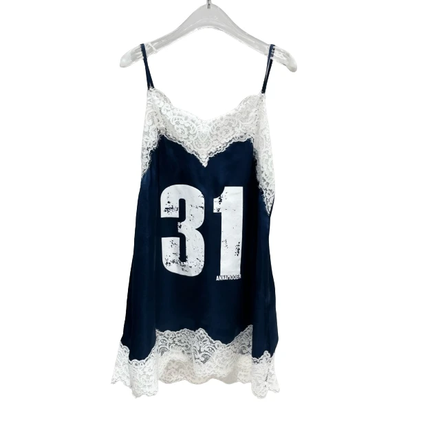 【SFF严选】ANNAMOOER 25夏款蕾丝拼接背心吊带裙气质时尚0443