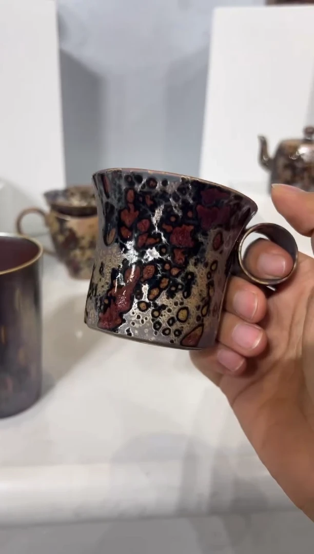 59柴房陶瓷柴烧斑鹿咖啡杯