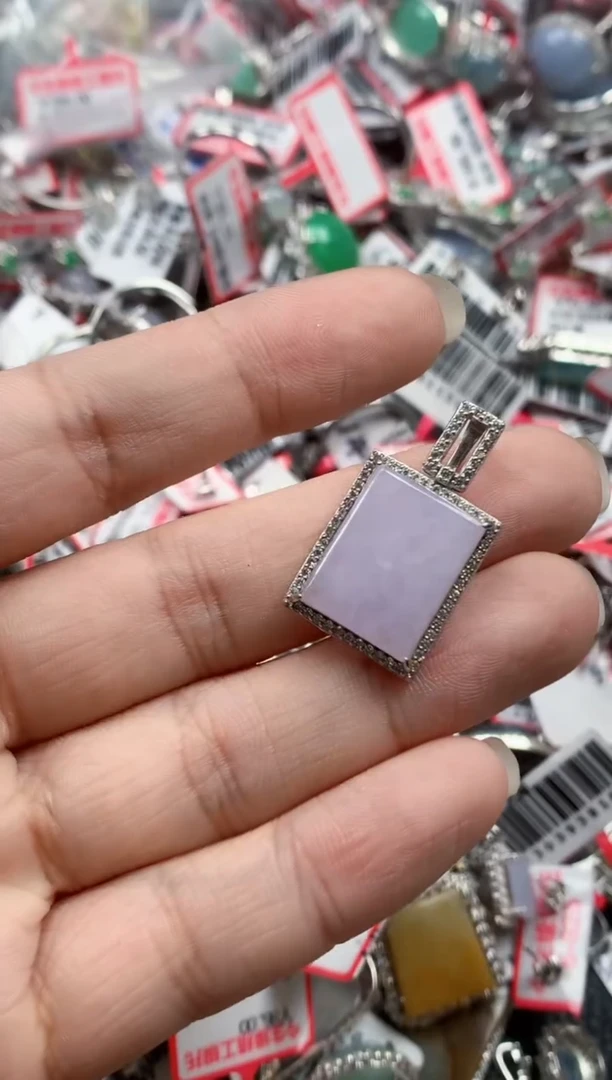 银S925镶嵌戒指翡翠天然A货缅甸翡翠