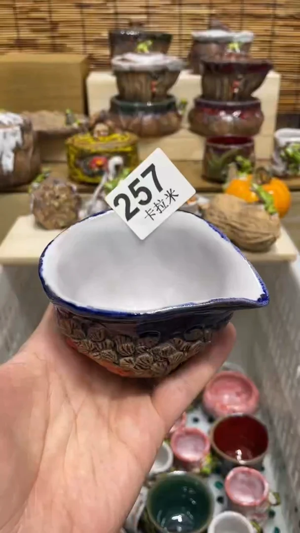 朱*珠257精美粗陶手工柴烧