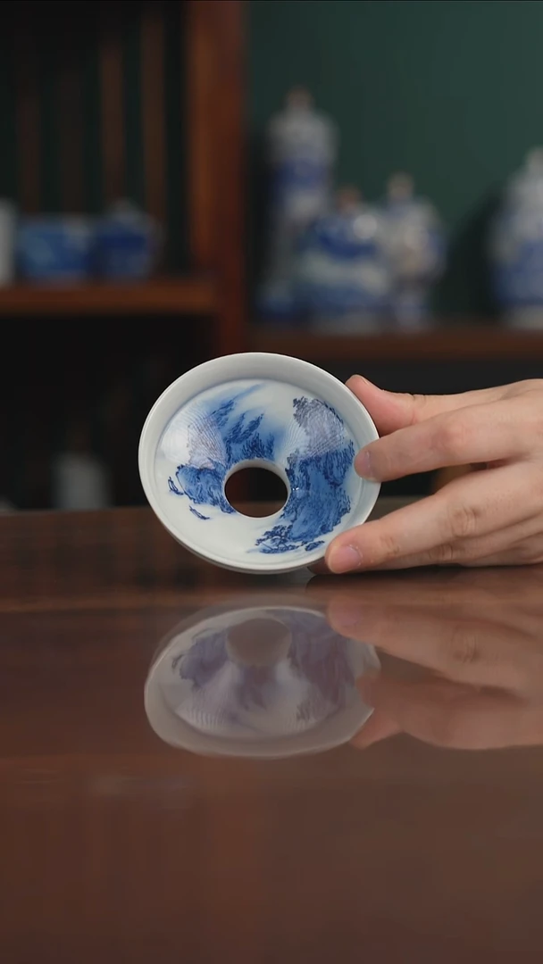 晓月柴窑 山水茶漏