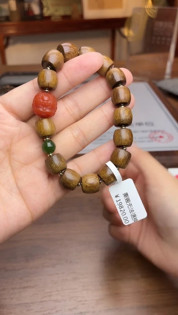 沉香手串越南芽庄玉化白奇楠10桶珠沉水＋扎基设计