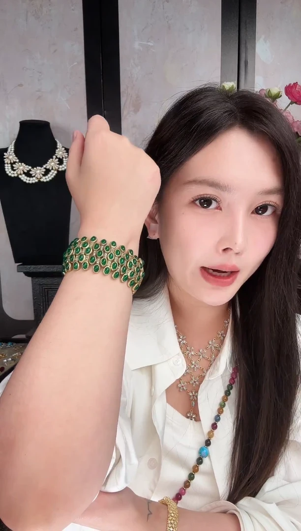 纯铜合金琉璃孤品福福手镯